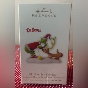 Hallmark Keepsake  -2010 -“All I Need is a Reindeer”- Dr. Seuss- Grinch NIB
